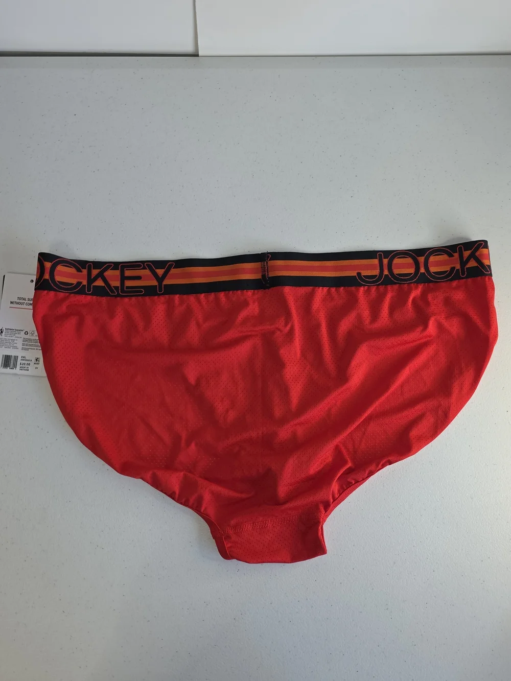 Jockey Sport Red Microfiber Brief with Stability Pouch XXL (44-46) Paisley Red